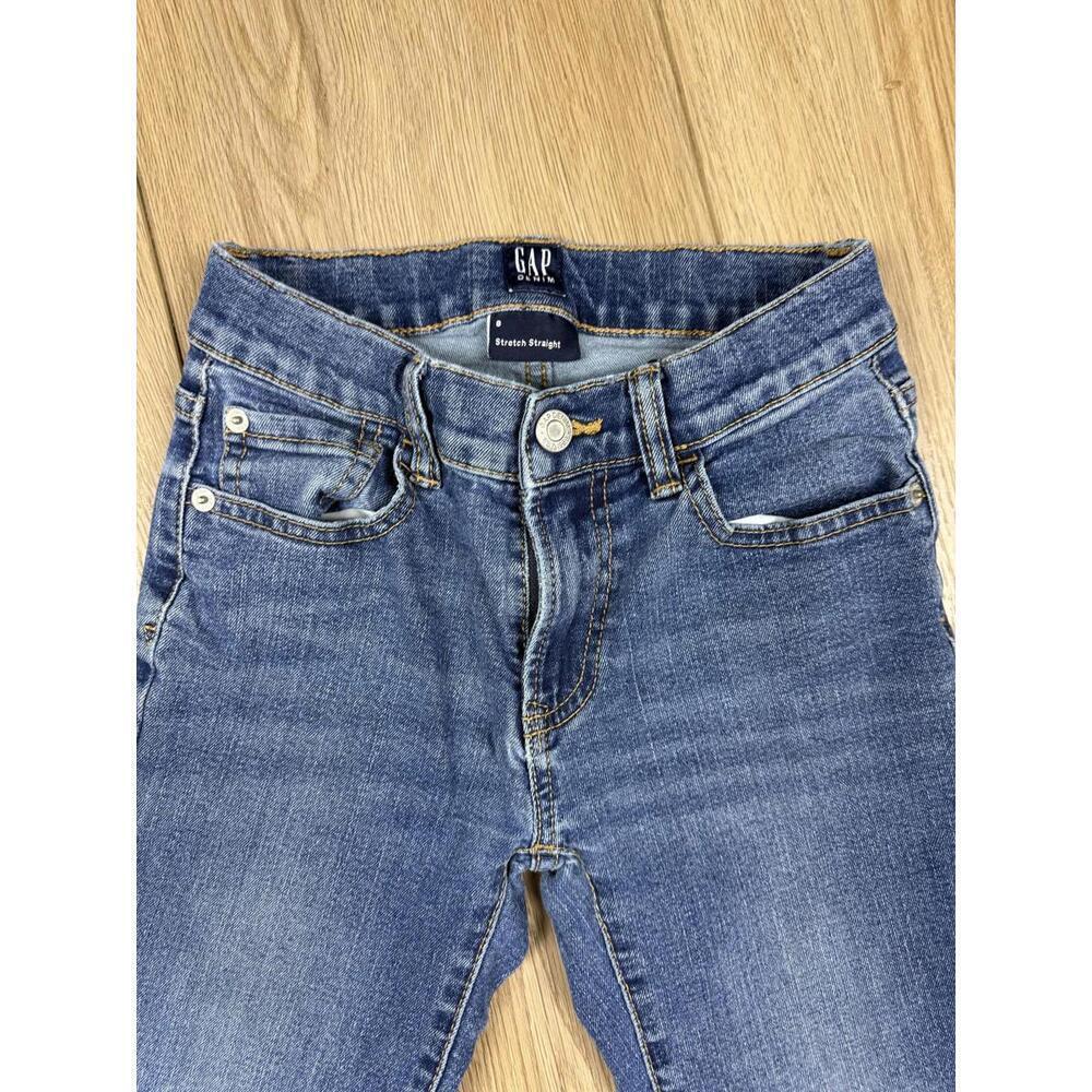 Gap Jeans Youth 8 Blue Medium Wash Straight Adjustable Waist Stretch Denim